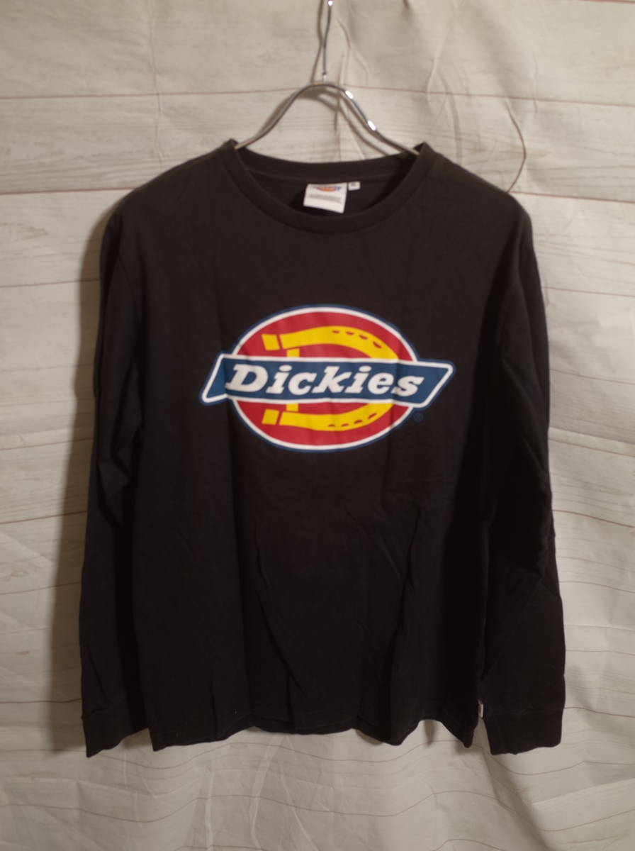 メンズ ph948 Dickies ディッキーズ ロゴ プリント 長袖 Tシャツ XL ブラック 黒 ロンT_画像1