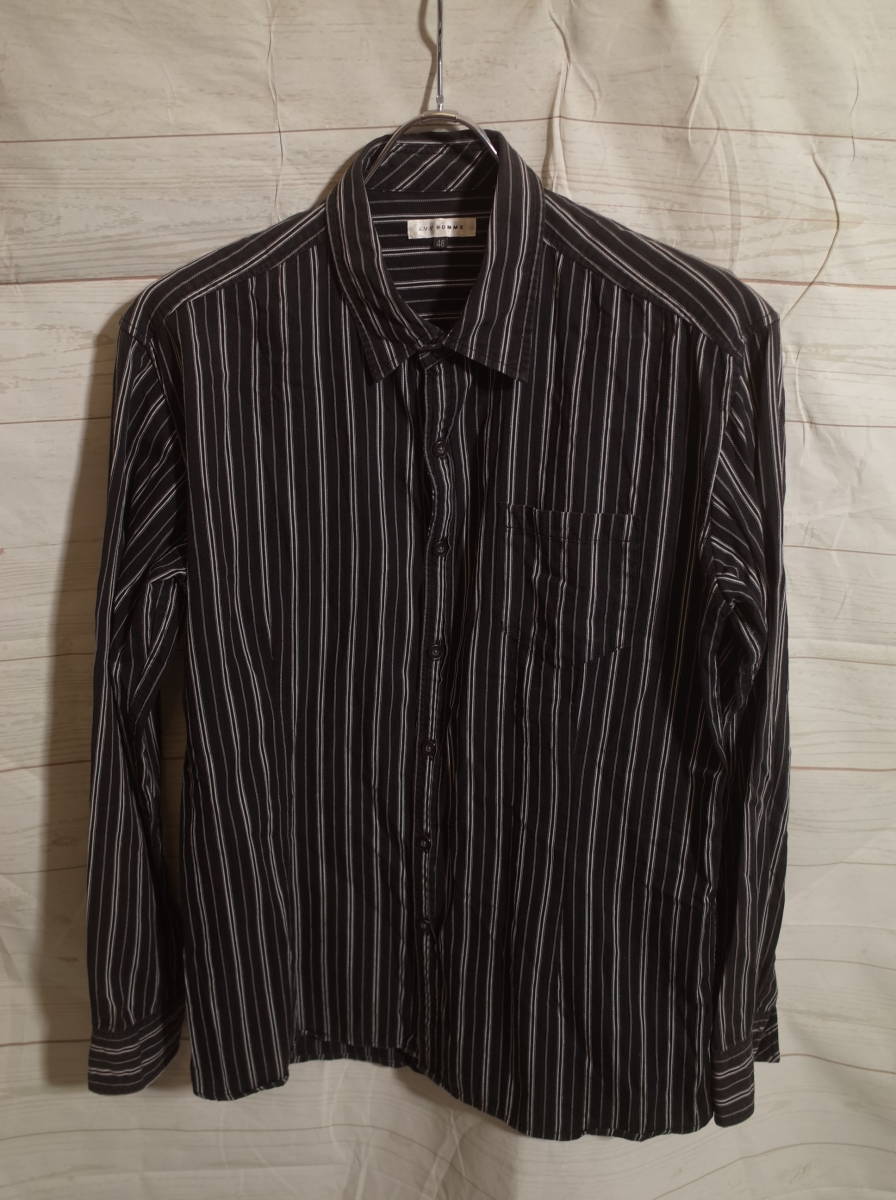  men's ph996 a.v.v Hommea-ve-ve- Homme stripe long sleeve shirt 48 black 