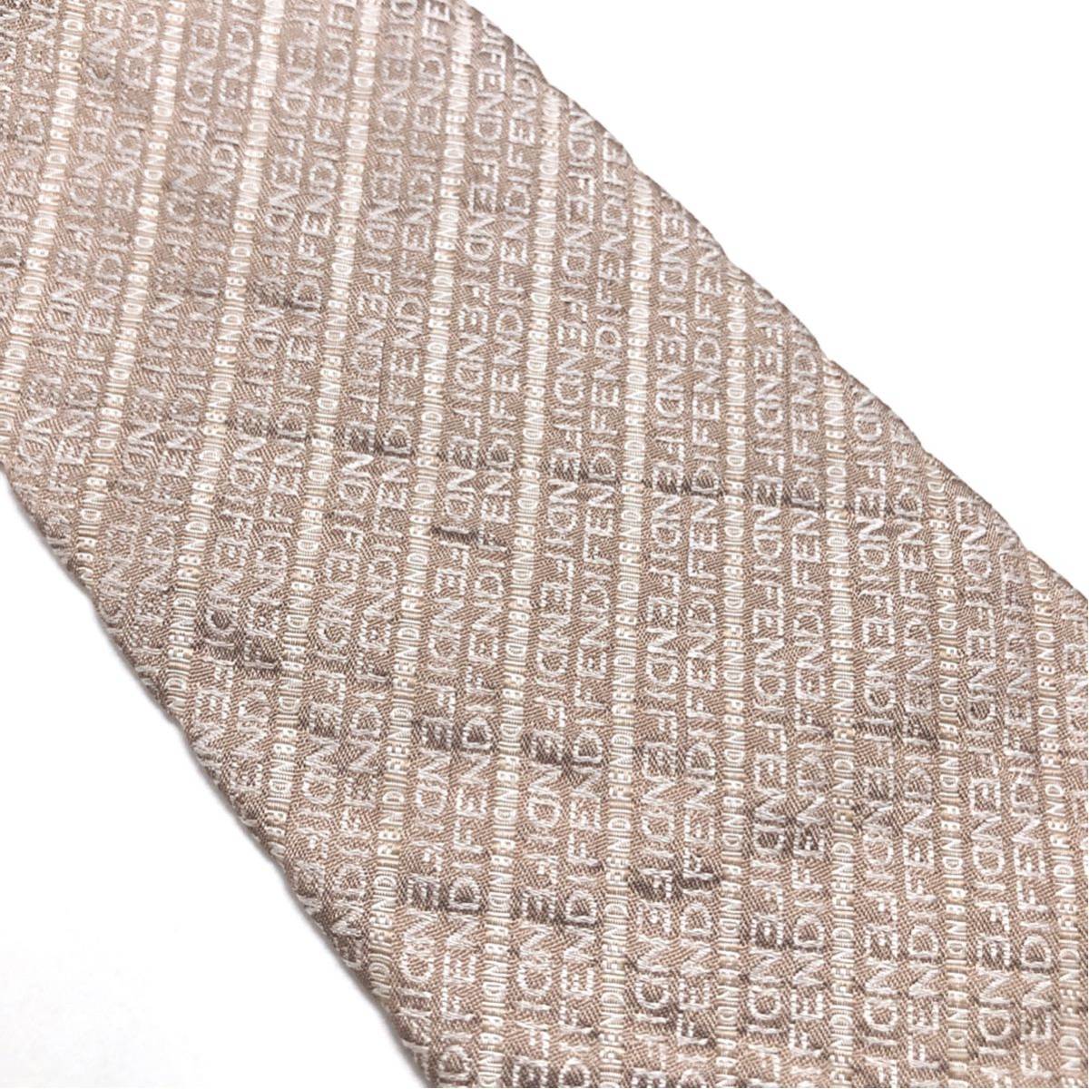 FENDI Fendi прекрасный товар галстук высококлассный шелк Logo грамм FENDI рисунок 