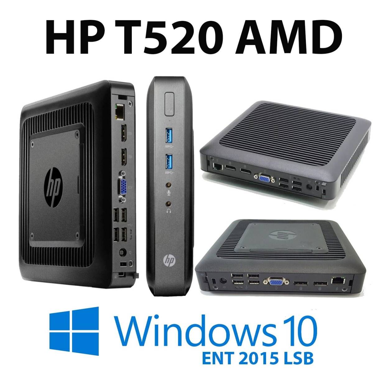 美品 HP-T520 超小型パソコン本体　AMD-GX-212JC・8GB・SSD256GB・Win10・Office2019・無線LAN付き・キーボード・マウス　 P3312_画像1