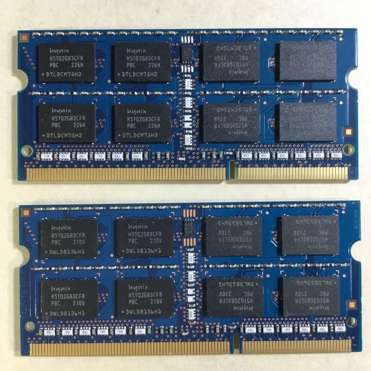 (091273B) hynix HMT351S6CFR8C 4GB 2R×8 PC3-12800S DDR3 DIMM Memory 204pin メモリ 2個セット 中古品_画像3