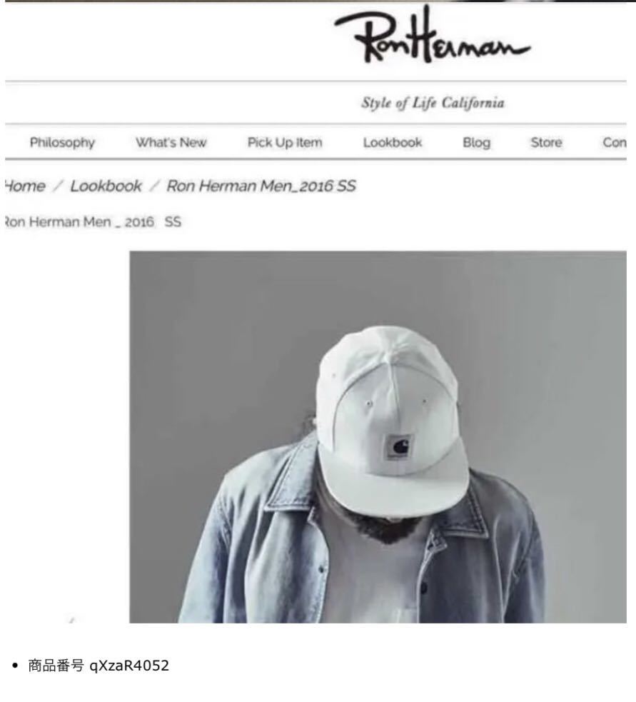 未使用品　Carhartt × Ron Harman × Sterter キャップ 別注 コラボ カーハート ロンハーマン RHC スターター cap トリプルコラボ_画像6