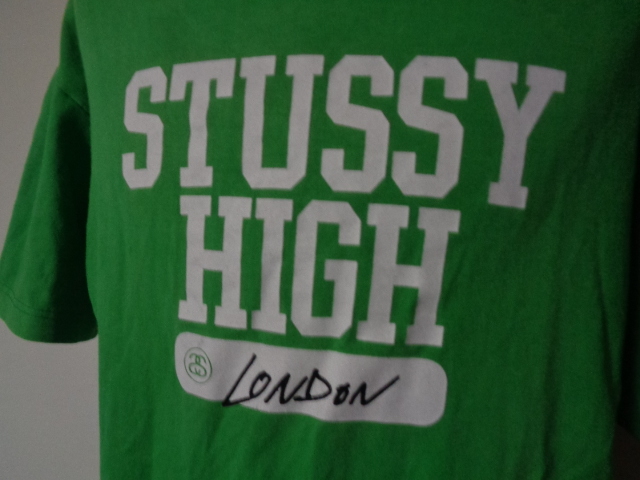 STUSSY HIGH LONDON tee tシャツ college Logo green 緑　L ステューシー_画像2