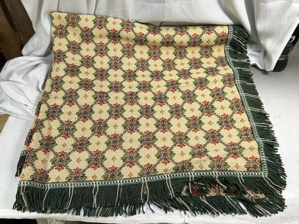  tablecloth Vintage fringe free cover woven thing multi cover go Blanc era old tool 