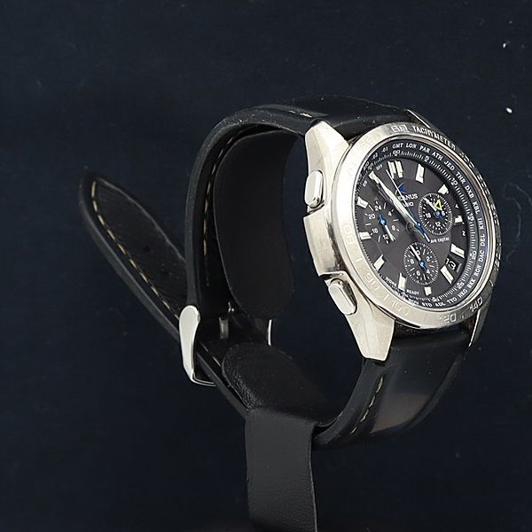 1円 稼働 カシオ 電波ソーラー オシアナス OCW-600 スモセコ デイト ネイビー文字盤 メンズ腕時計 YUM 0077000の画像2