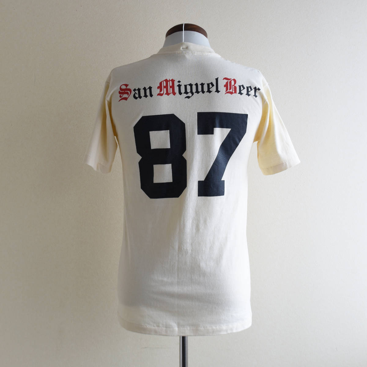 80s SAN MIGUEL BEER 87 ナンバリングTシャツ MADE IN USA 表記M BELTON / ビンテージ フットボール 古着_画像4