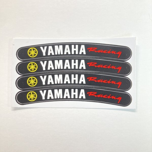 ヤマハ YAMAHA RACING 黒 リム ステッカー バイク 車　S166_画像1