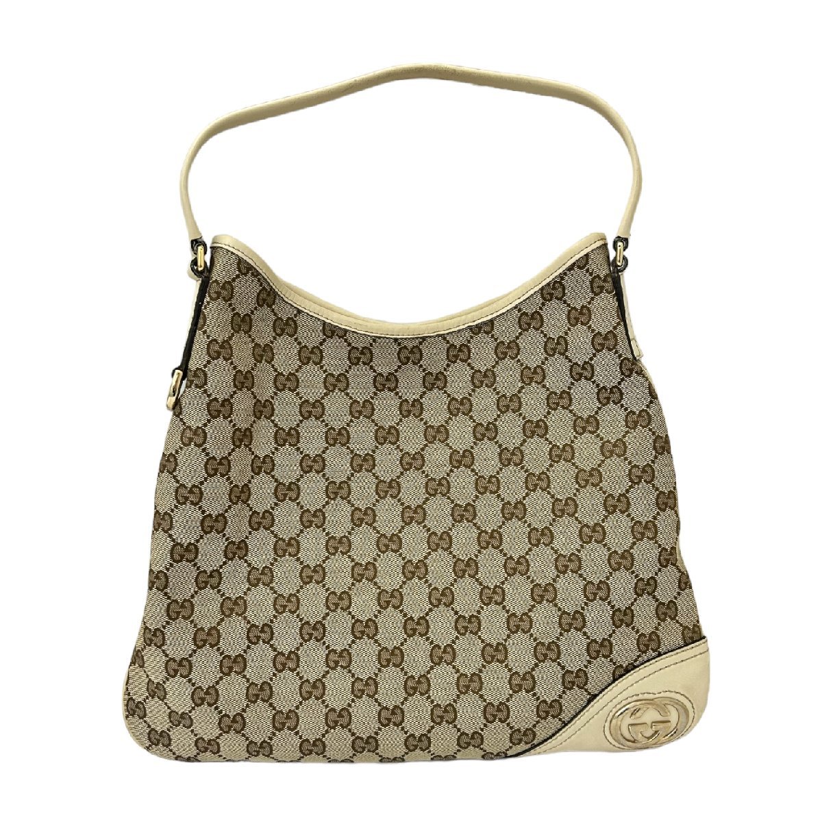 【中古】GUCCI グッチ ワンショルダーバッグ 169947 レディース ベージュ系 総柄 GG柄 かばん