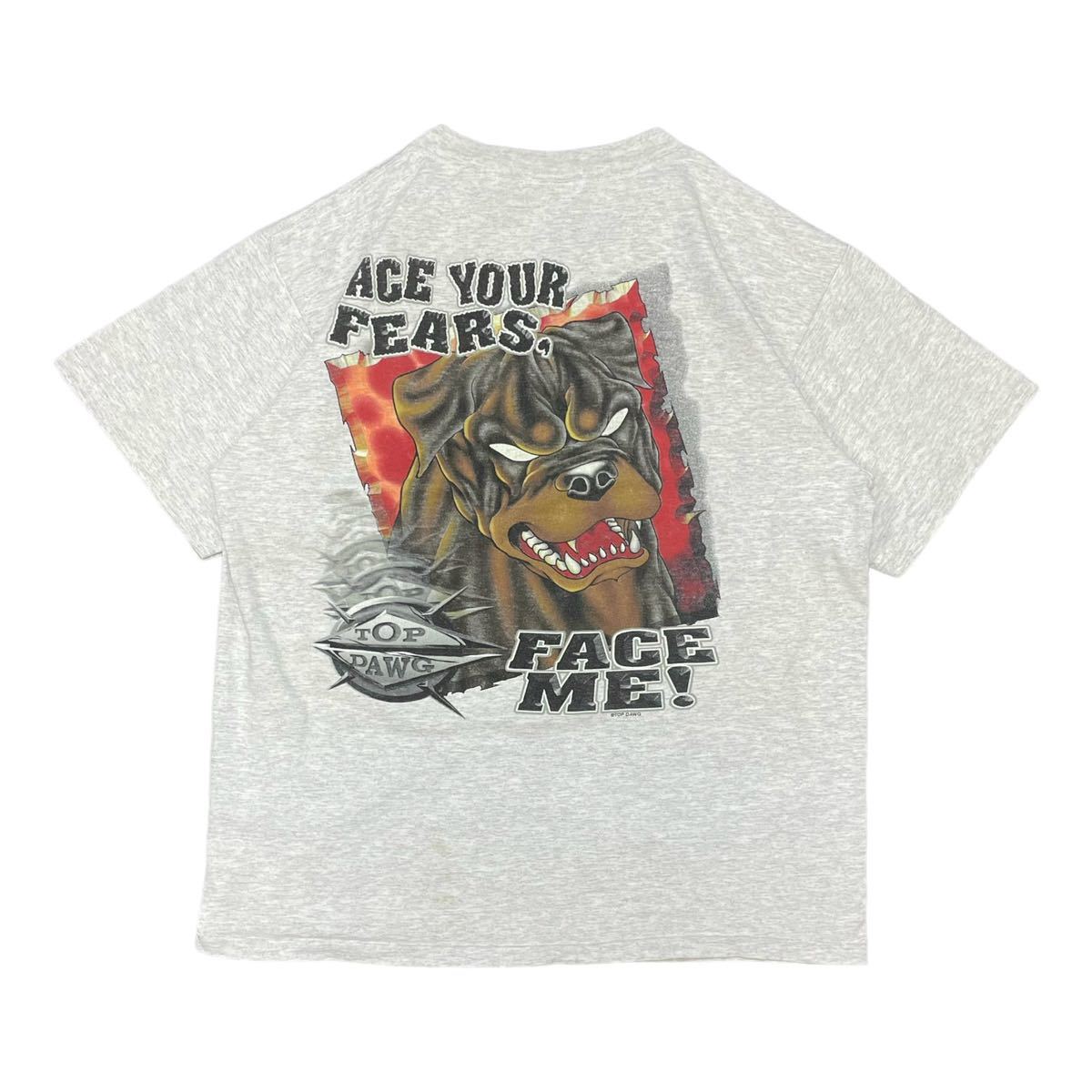 【90s USA製 TOP DAWG バック プリント Tシャツ】ビンテージ ヴィンテージ 古着 80s 70s 60s 50s 40s Y2K ストリート 着用 Tee