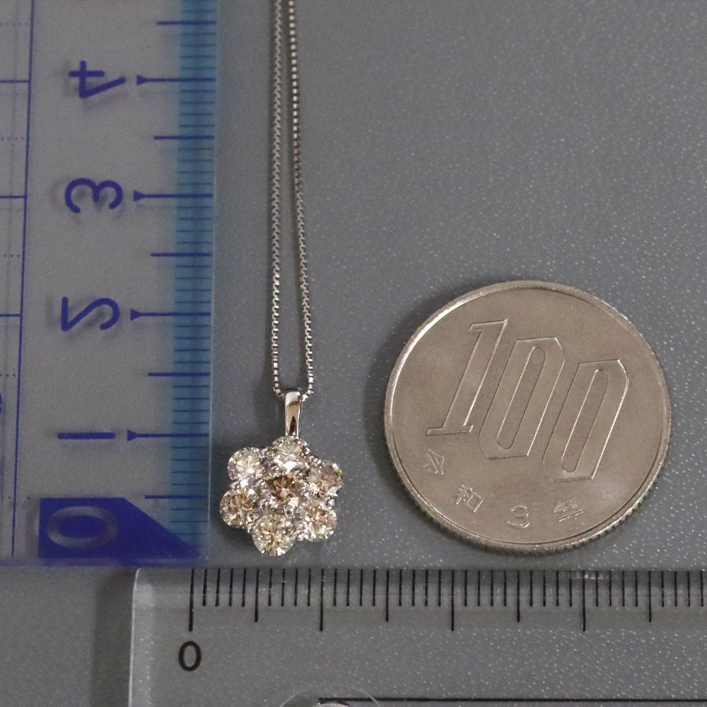 Pt900/850 бриллиант подвеска D1.00 2.6g