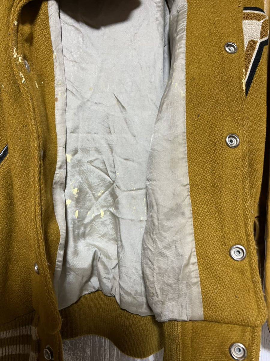 70s ウール レザー 古着 スタジャン ビンテージ HOWE 推定USA製