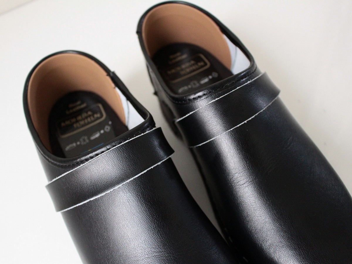 【 MOHEDA TOFFELN モヘダ トフェール 】レザー サボ サンダル WOLFGANG 39/24.5cm 定価¥13,750 クロッグシューズ 革靴 スウェーデン 黒の画像3