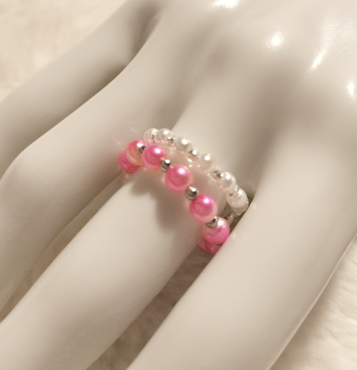 [No.5263] ring mermaid color 2 pcs set pink 