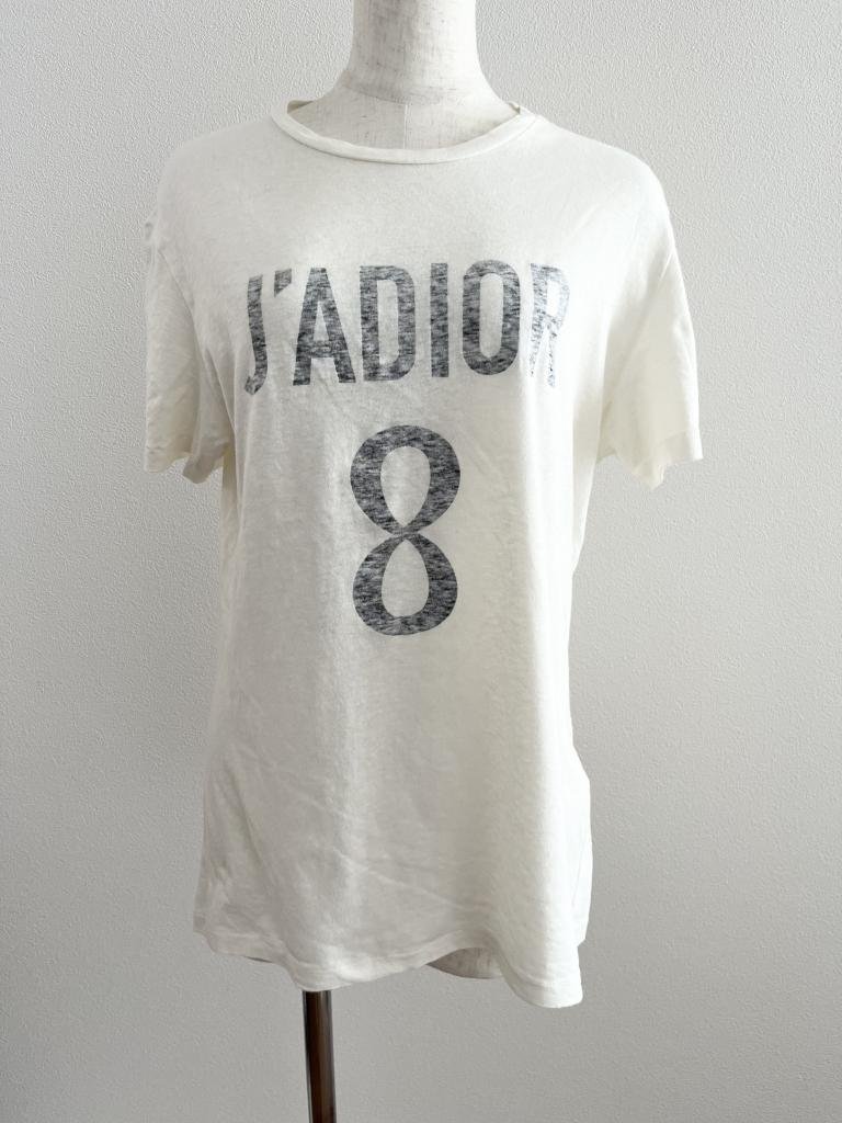 Dior クリスチャンディオール 半袖Tシャツ M アイボリー×薄ブラック クリスチャンディオール㈱ シンプル カットソー 6426926