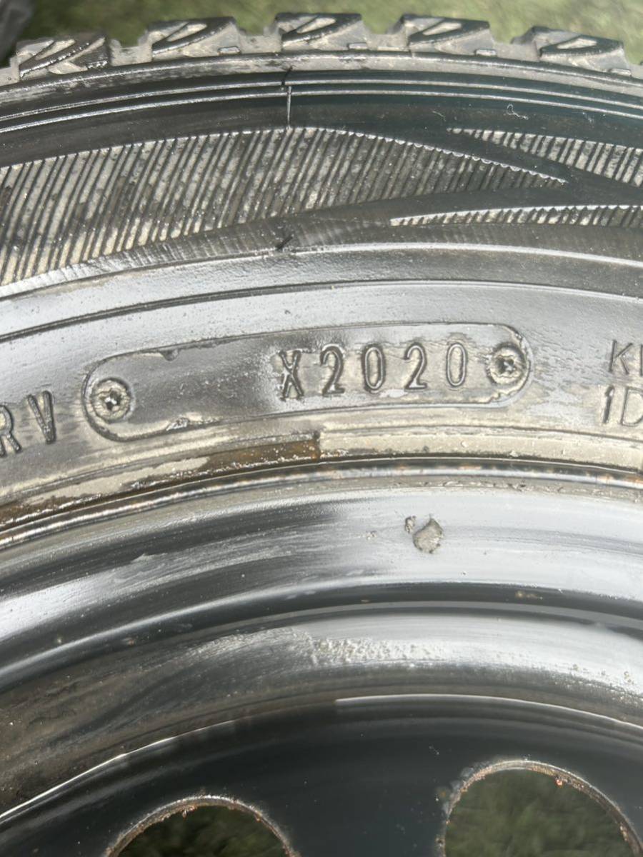 155/80R14 88/86N LT DUNLOP スタッドレス4本セット　鉄チンホイール付き_画像7