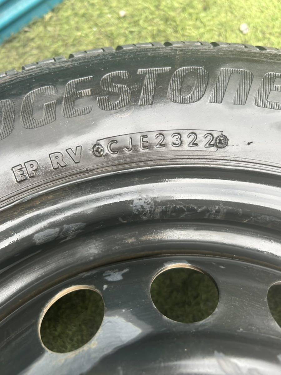 155/80R14 88/86N LT BRIDGESTONE 夏4本セット　2022年式　鉄チンホイール付き_画像9