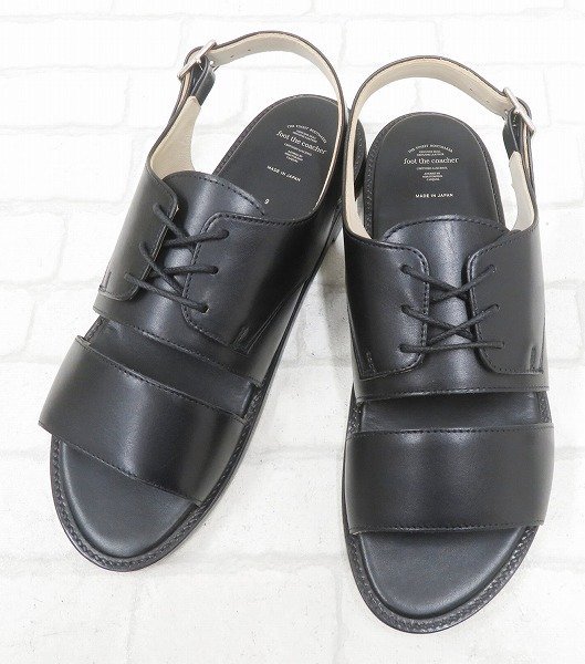 2S8122/未使用品 foot the coacher LACE UP SANDALS LEATHER SOLE フットザコーチャー レースアップサンダル レザーソール_画像2