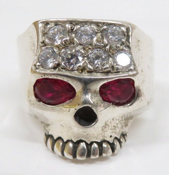 2A6234/Flash Point FLAT SKULL RING ルビー フラッシュポイント フラットスカルリング_画像2