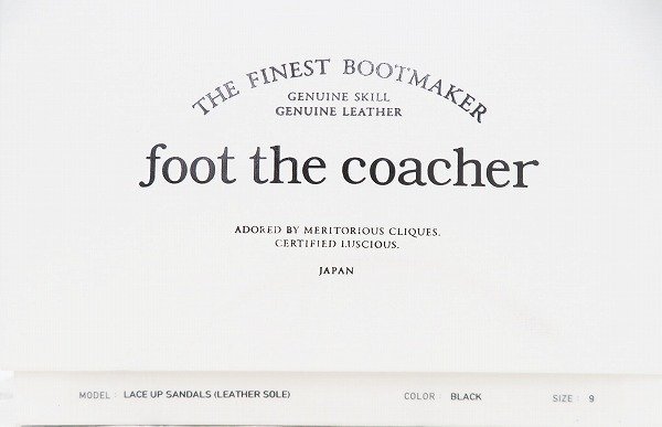 2S8122/未使用品 foot the coacher LACE UP SANDALS LEATHER SOLE フットザコーチャー レースアップサンダル レザーソール_画像7
