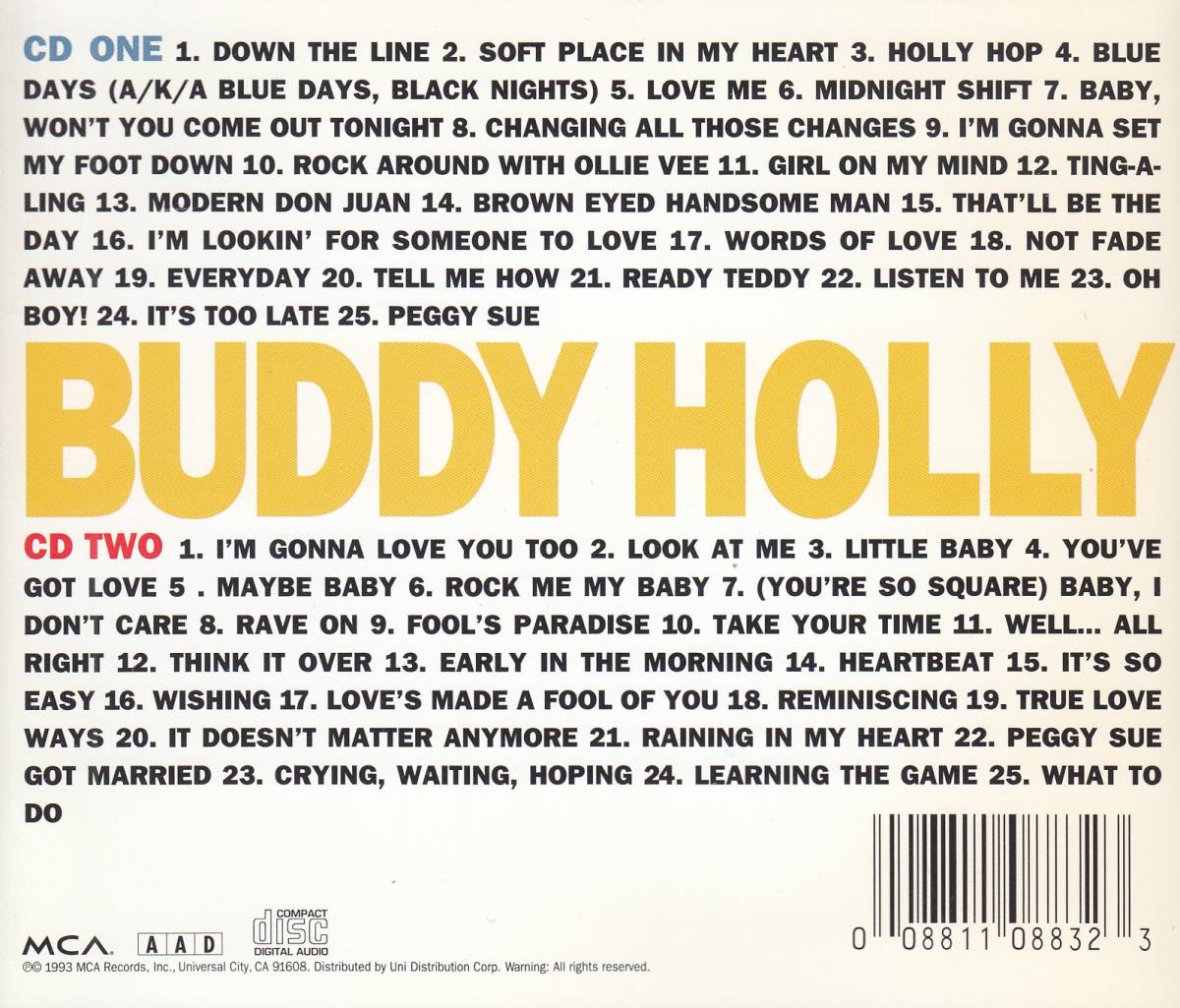 輸 Buddy Holly バディ・ホリー The Buddy Holly Collection 2CD◆規格番号■MCAD2-10883◆送料無料■即決●交渉有_画像2