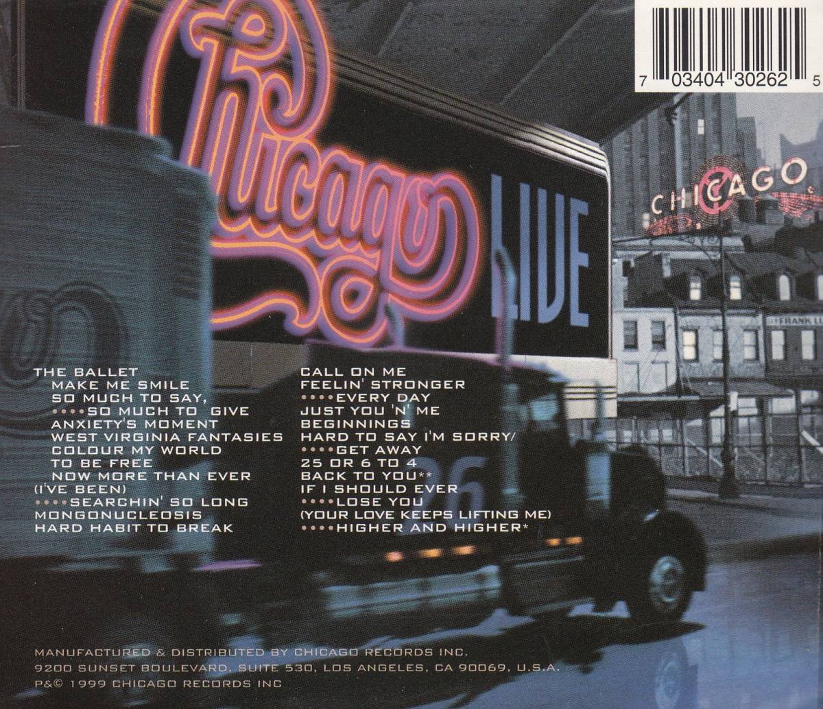 輸 Chicago (シカゴ) Chicago XXVI Live In Concert◆規格番号■CRD-3026◆送料無料■即決●_画像2