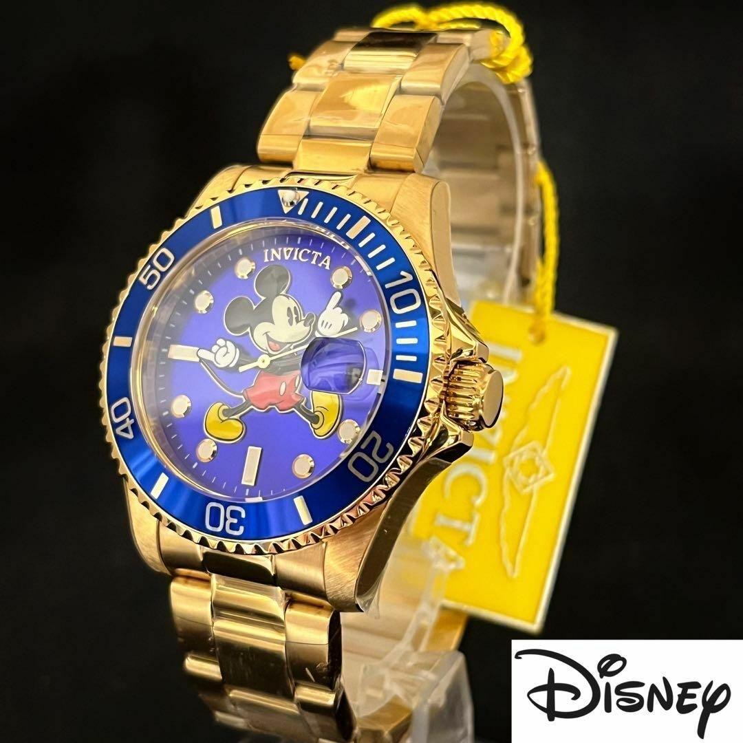 【Disney】INVICTA/新品未使用/ミッキー マウス/メンズ（レディース）腕時計/男性（女性）用/ディズニー/Mickey/お洒落/ブルー.ゴールド色_画像2