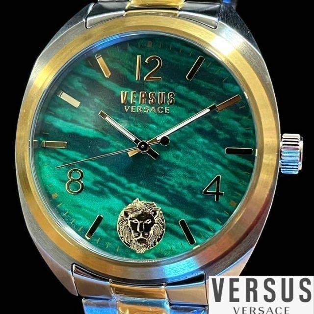 【激レア】Versus Versace/ベルサス ベルサーチ/メンズ腕時計/新品/プレゼントに/男性用/ヴェルサス ヴェルサーチ/ゴールド.グリーン.緑色