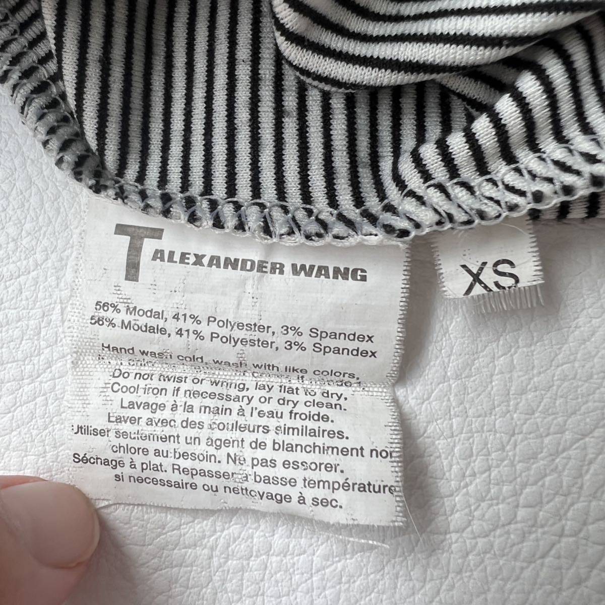 T by ALEXANDER WANG ティーバイアレキサンダーワン カットソー Tシャツ　長袖　トップス ボーダー　ストレッチ　メンズ