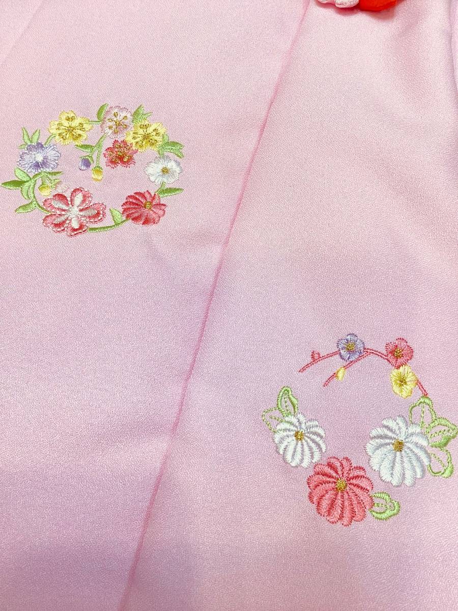 七五三 着物 ３歳 mi531 被布コート 刺繍柄 ピンク 生地日本製 新品