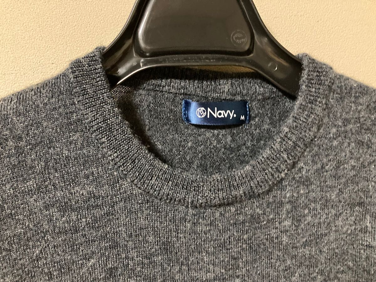 メンズ ニット セーター Navy Mサイズ 男の子 毛100%