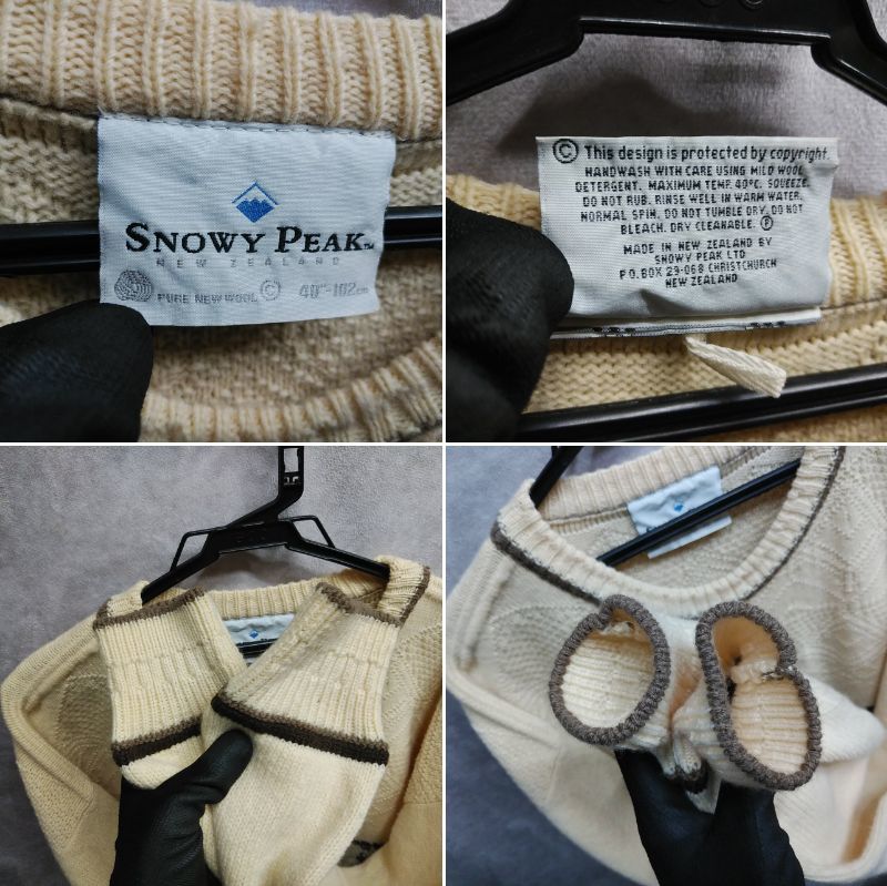 SNOWY PEAK　ニット　羊柄　ニュージーランド製　セーター　オーバーサイズ　古着　90s　訳あり_画像5