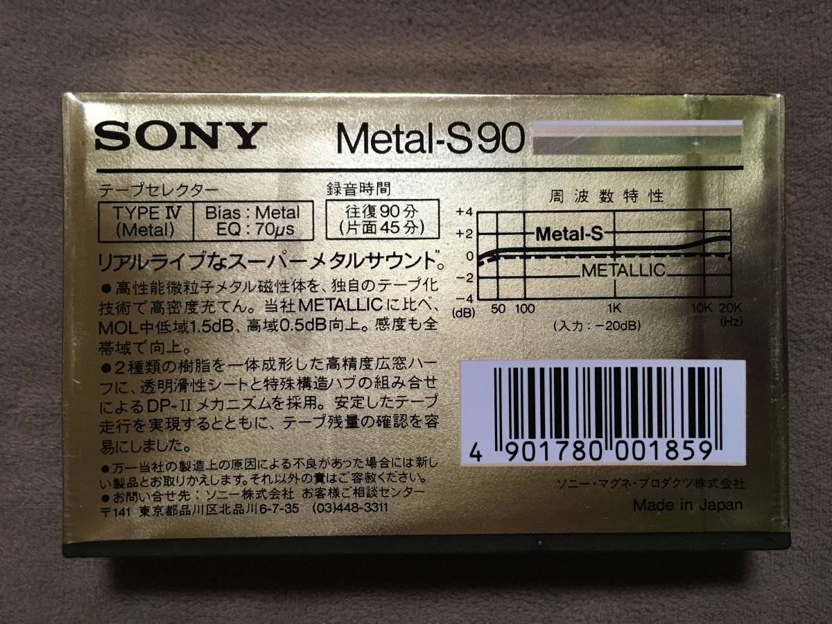 【 送料無料！・希少な1984年発売の90分テープ！・未開封品！】★SONY ソニー カセットテープ◇Metal-S 90◇メタルポジションTYPE Ⅳ★_画像2