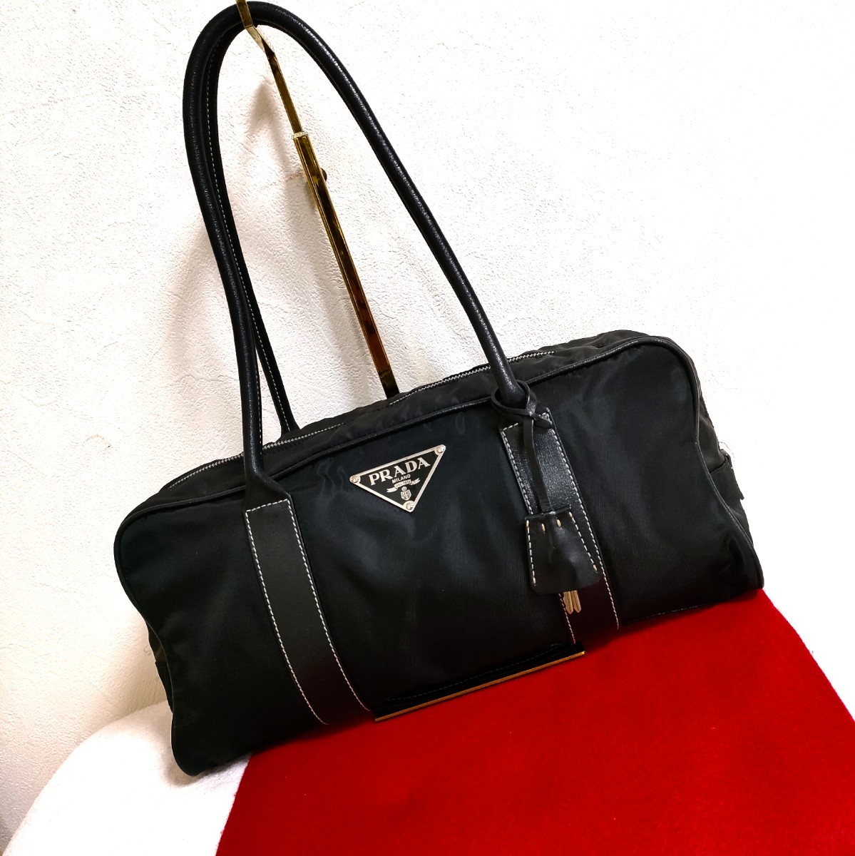 福袋セール】 美品✨PRADA トートバッグ ボーリングバッグ 鍵付き