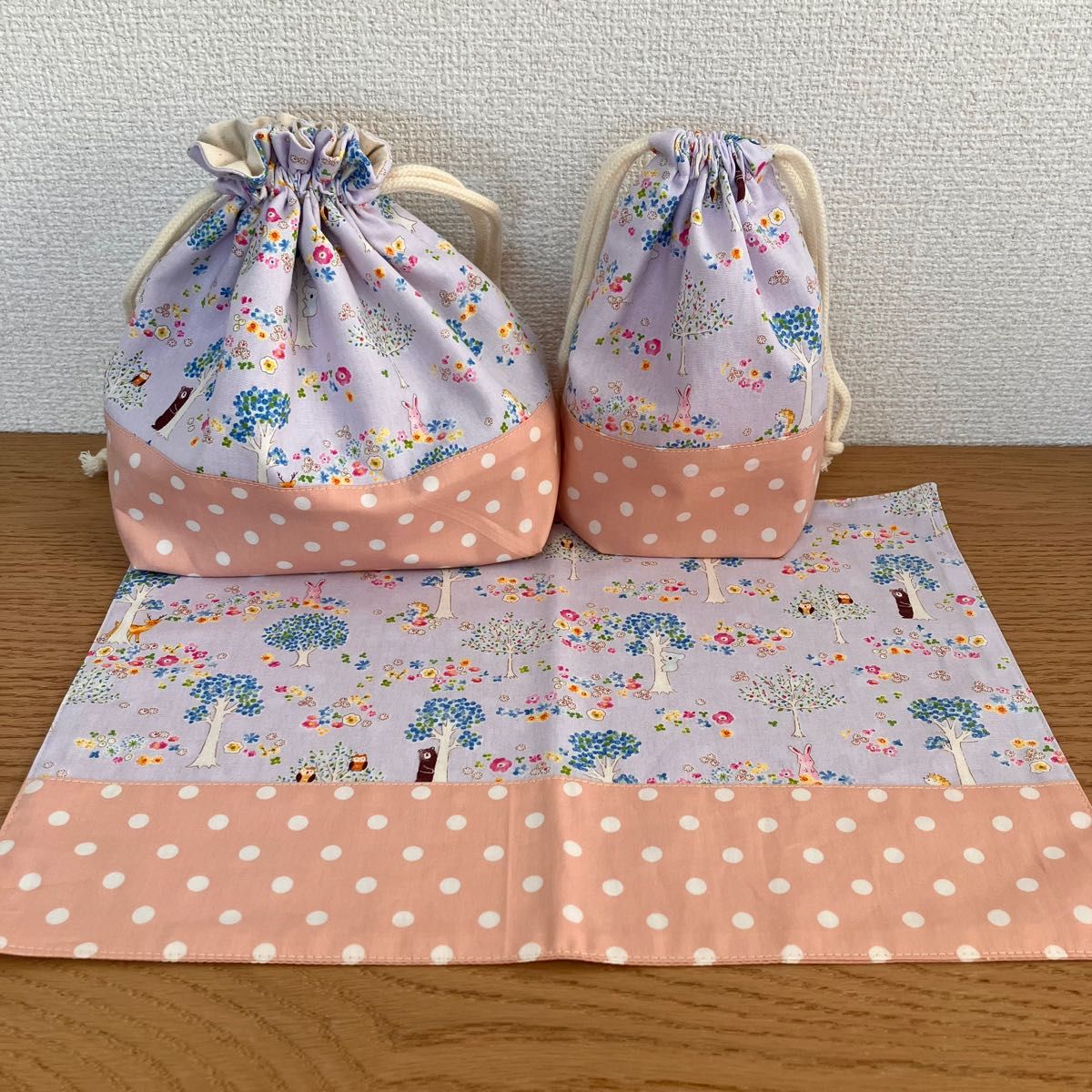 専用new//くだものだもの ハンドメイド コップ袋&ランチョンマット-