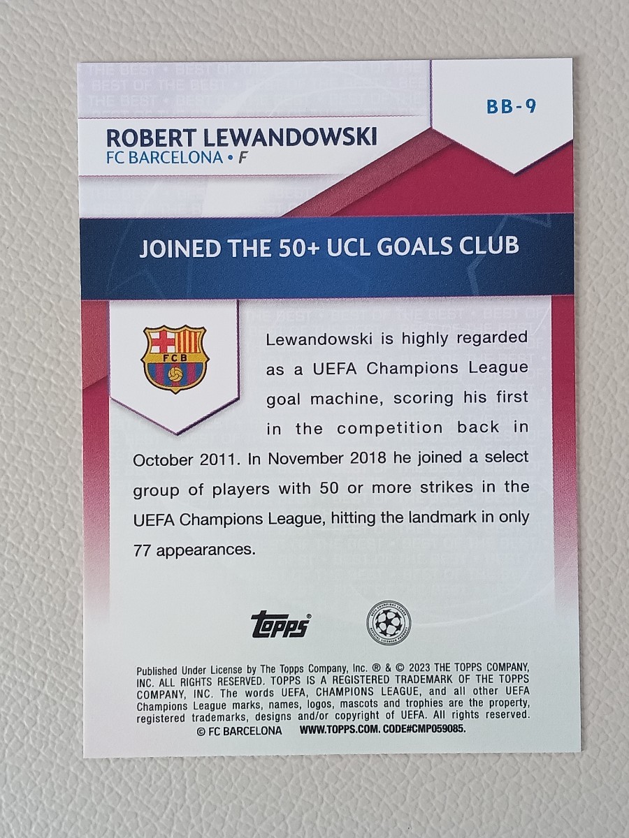 2022-23 TOPPS UEFA CLUB COMPETITIONS レヴァンドフスキ レヴァンドフスキー LEWANDOWSKI インサート BEST OF BEST_画像2