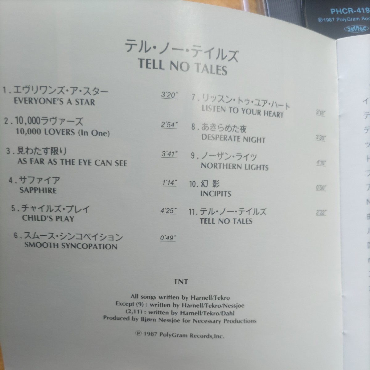 TNT「TELL NO TALES」　国内盤CD　送料込み　_画像5