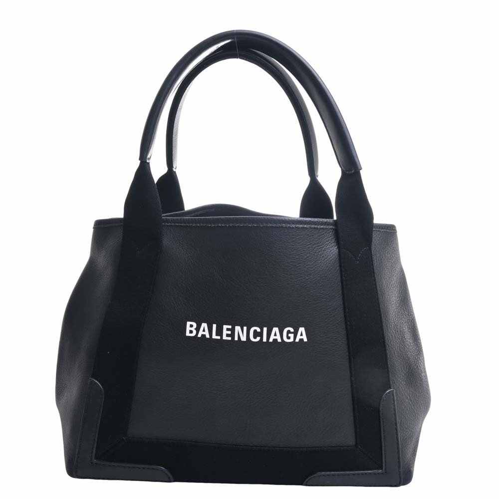 【中古】Balenciaga バレンシアガ レザー ネイビー カバスS トートバッグ 339933 ブラック レディース by