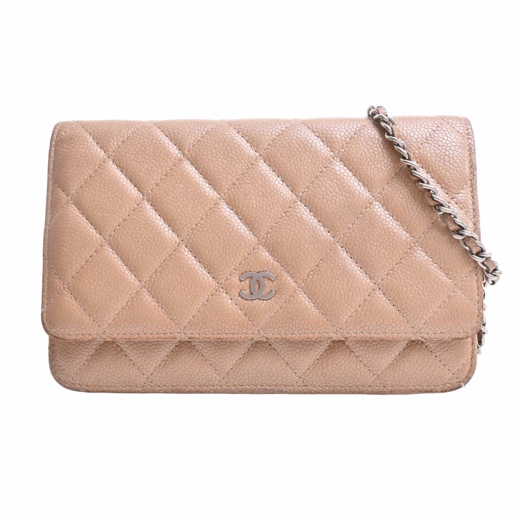 定期入れの 【中古】CHANEL by レディース ベージュ 長財布 ショルダー
