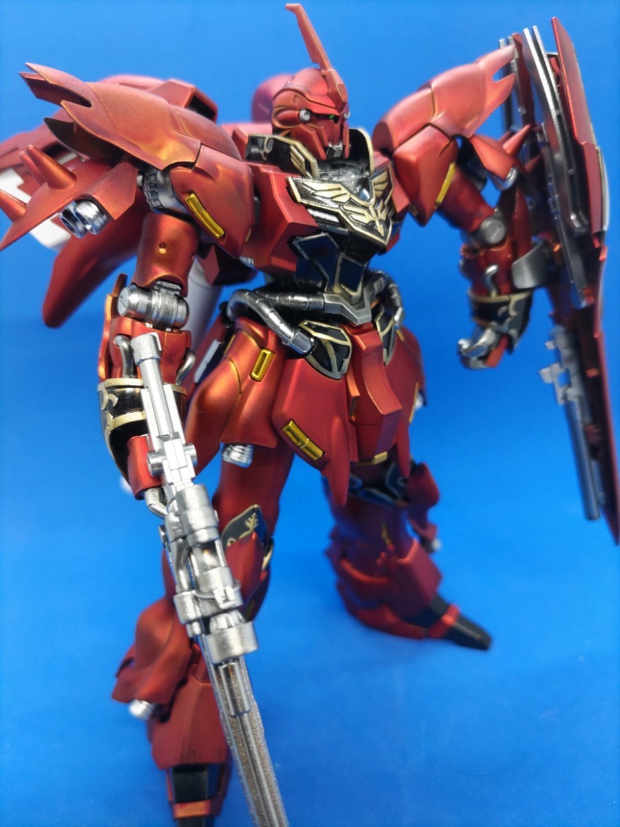 HG 1/144 シナンジュ　ガンプラ塗装済完成品　マットキャンディー塗装＋エングレービング塗装　説明書有　機動戦士ガンダムUC_画像5