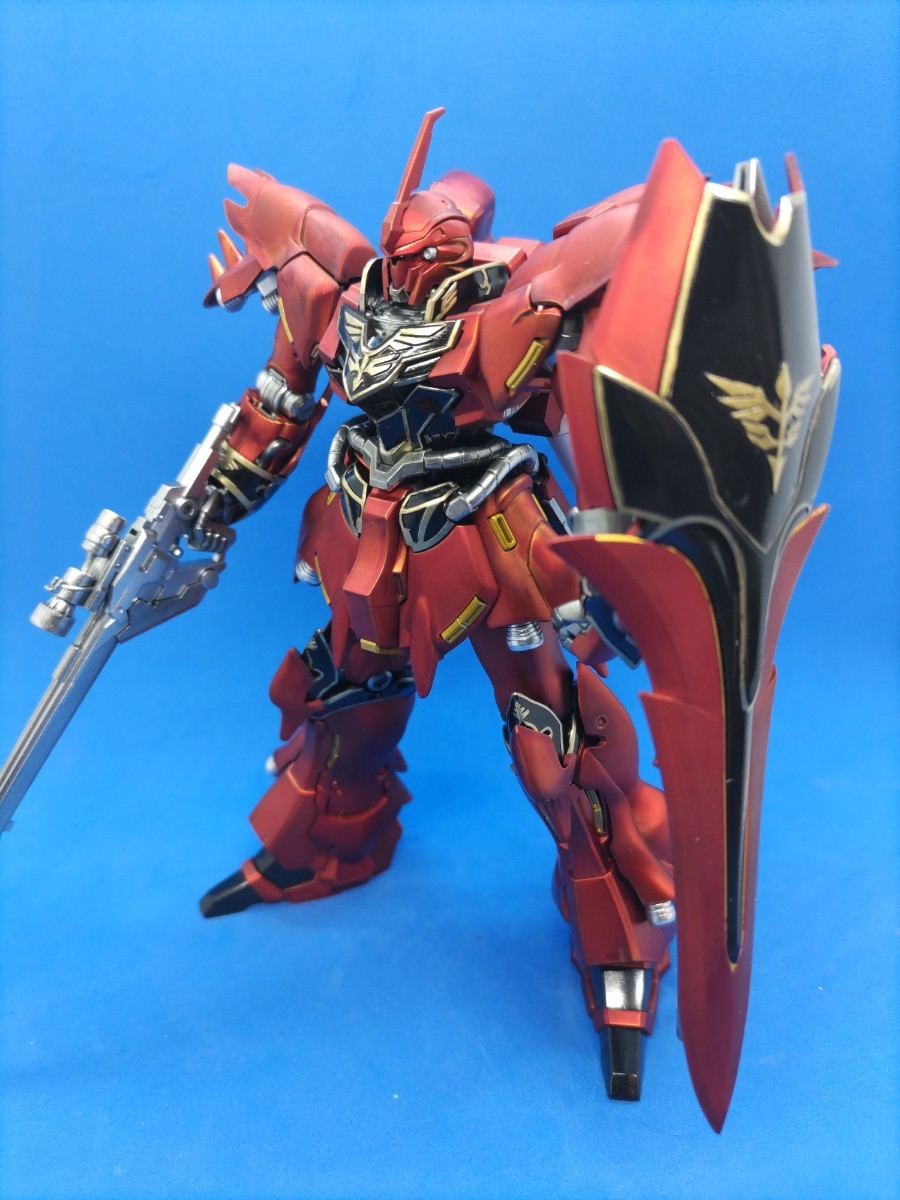 HG 1/144 シナンジュ　ガンプラ塗装済完成品　マットキャンディー塗装＋エングレービング塗装　説明書有　機動戦士ガンダムUC_画像1