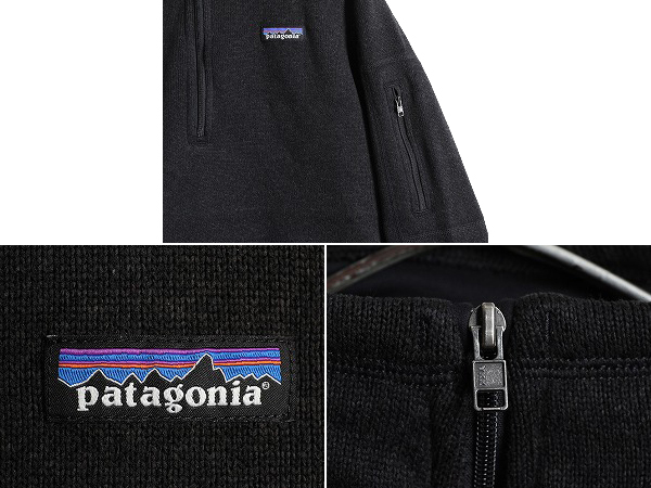 17年製 ■ パタゴニア ベターセーター 1/4 ジップネック レディース L Patagonia アウトドア フリース ジャケット ニット プルオーバー 黒_画像4