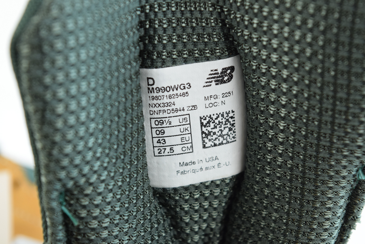新品 USA製 New balance ニューバランス 定価3万8500円 M990WG3 スニーカー シューズ 27.5 cm US 9.5 管理番号M280Q94181