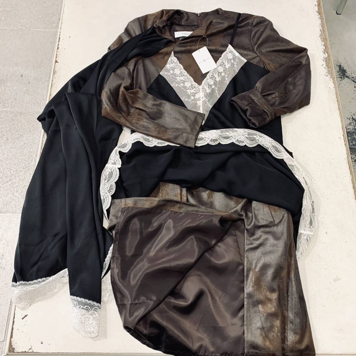新品 定価88000円 ファセッタズム 17aw 秋冬 キャミワンピ レイヤード