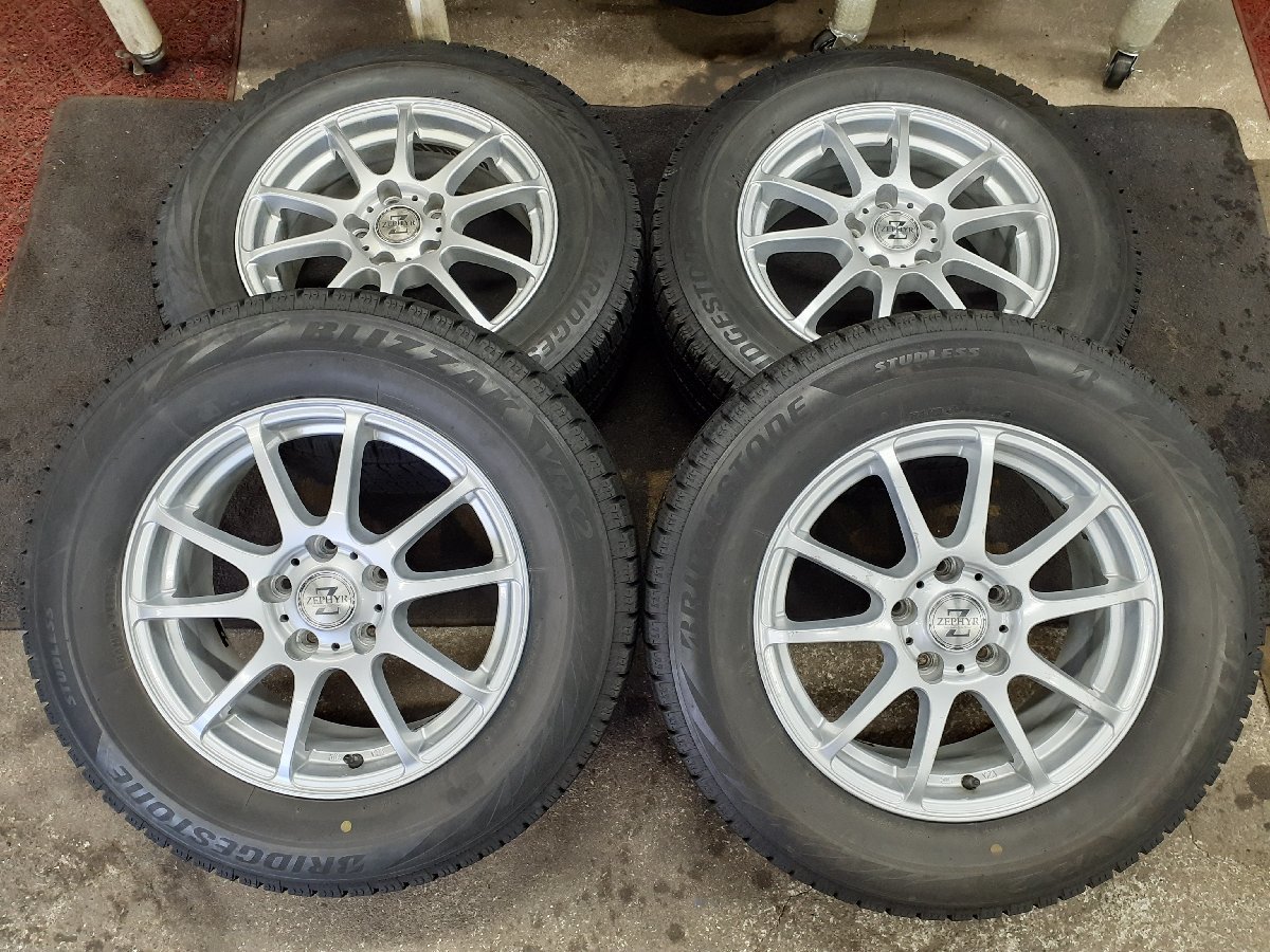 パF3051■215/65R16 98Q　4本価格　BRIDGESTONE BLIZZAK VRX2　ZEPHYR　送料無料 冬 16×6.5J +45 114.3 エクストレイル クロスロード_画像1