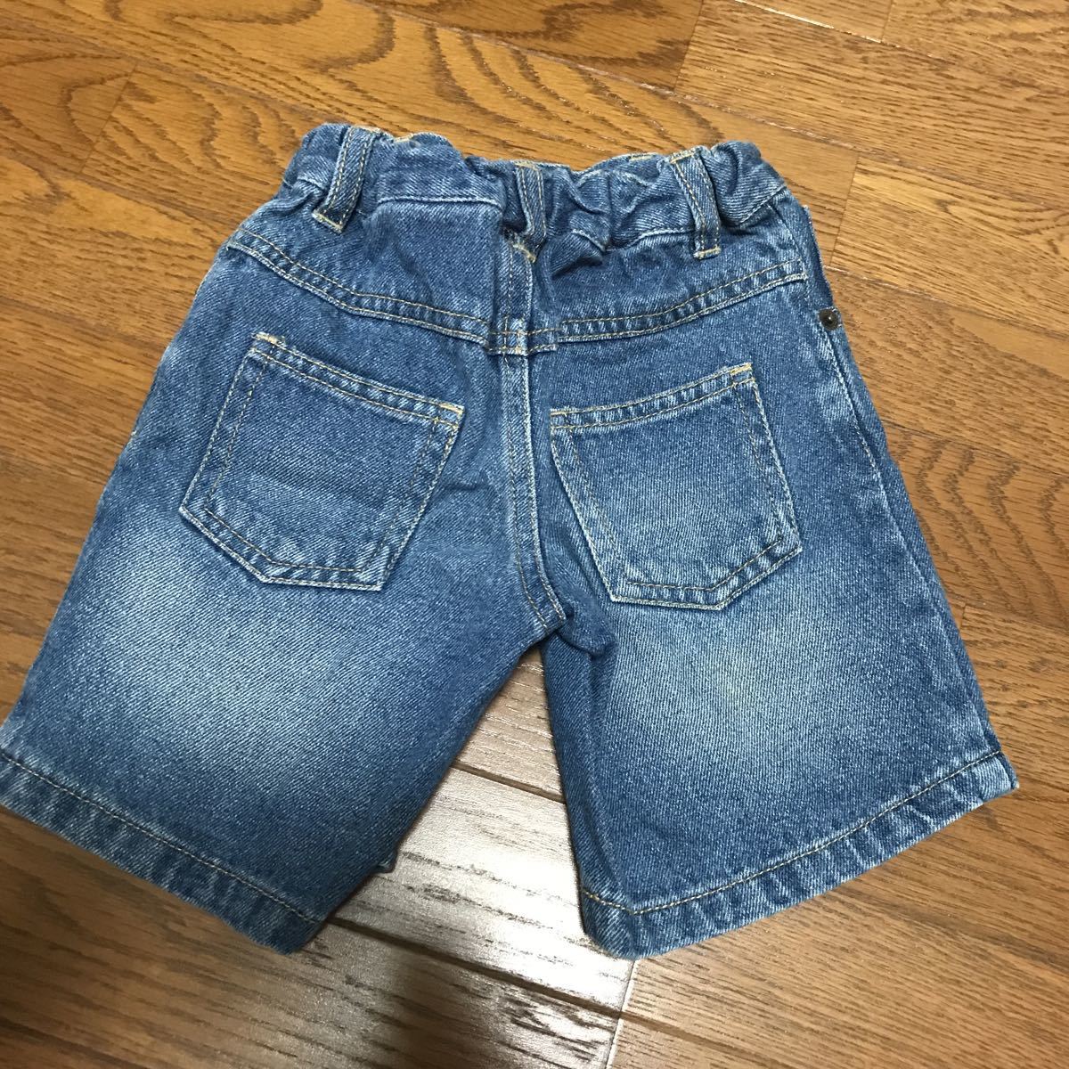 サイズ100 ハーフジーンズ 美品 スキップランド USED_画像2