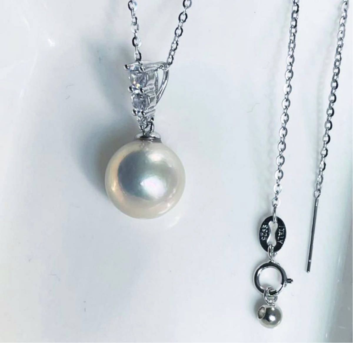 極上本真珠　5A+ エジソンパールパールネックレス 天然石ネックレス メタリックカラー