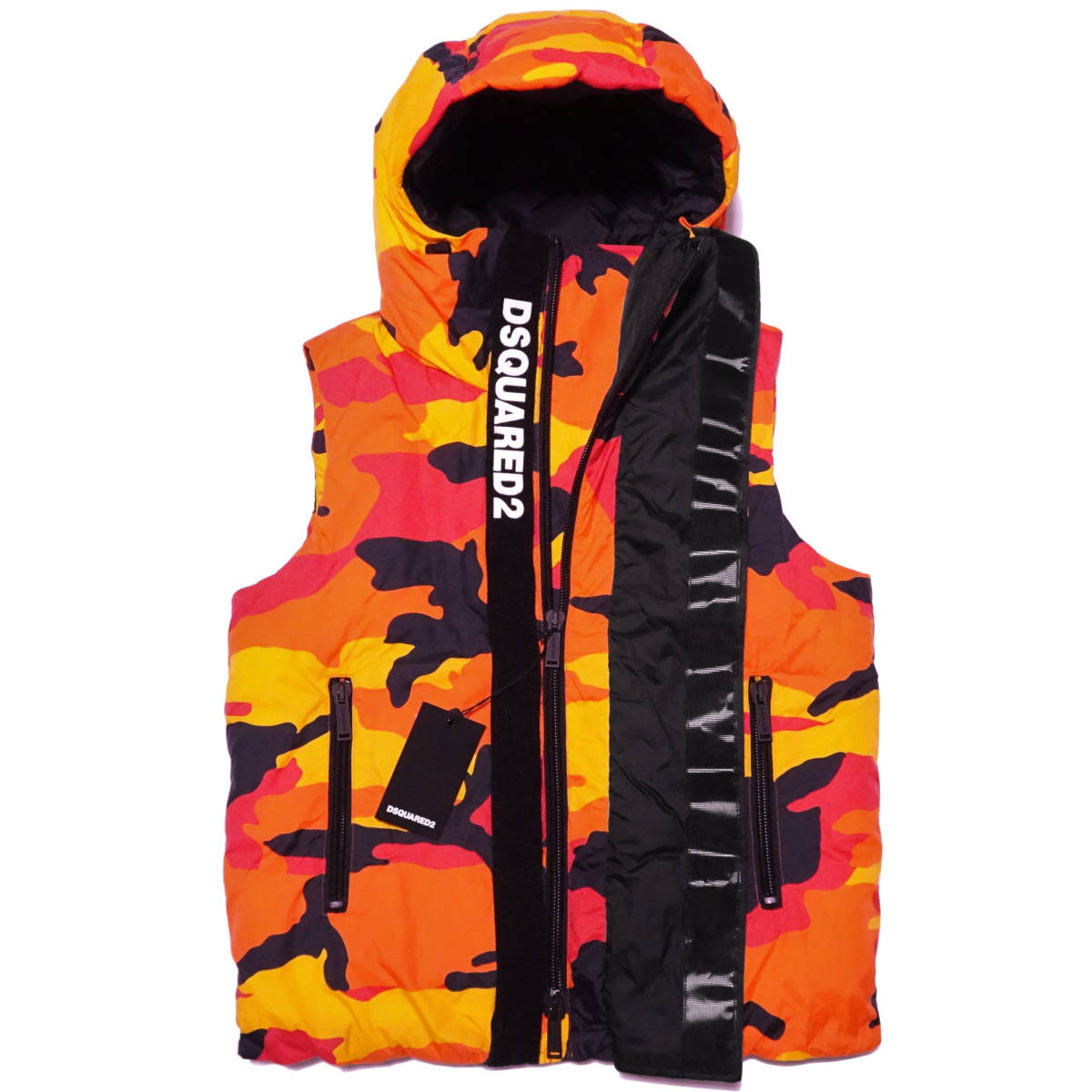 ◆DSQUARED2/ディースクエアード◆カモフラージュ フーデッド ダウンベスト【44】(M相当) 11万