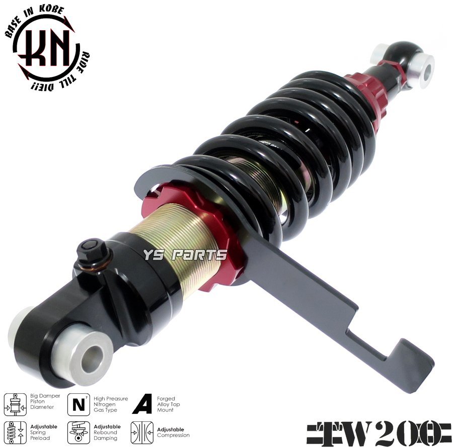 [ attenuation pressure adjustment 22 step ] super shock absorber gold TW200[DG07J]TW225[DG09J] [ less -step pli load adjustment ]331.5/336.5mm. 2 kind. vehicle height selection possibility 