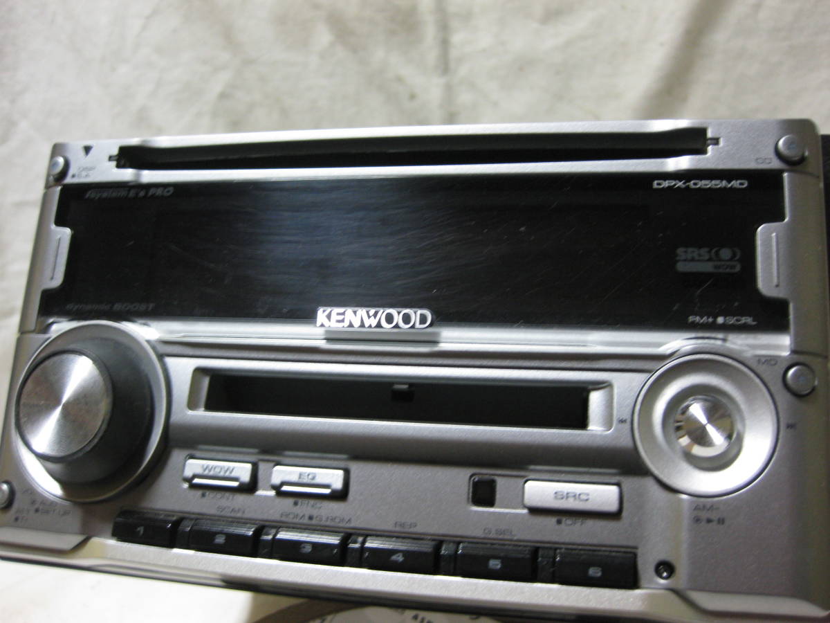 K-1987　KENWOOD　ケンウッド　DPX-055MDS　MDLP　AUX　2Dサイズ　CD&MDデッキ　故障品_画像2