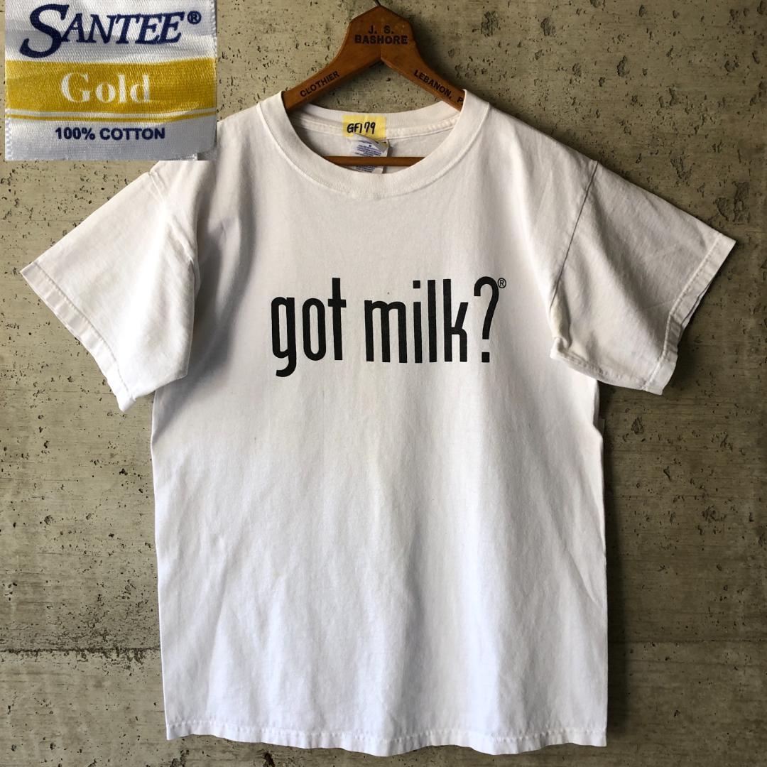 最新作の got 【GF179】Tシャツ milk? ゴットミルク シンプル 白T 90s